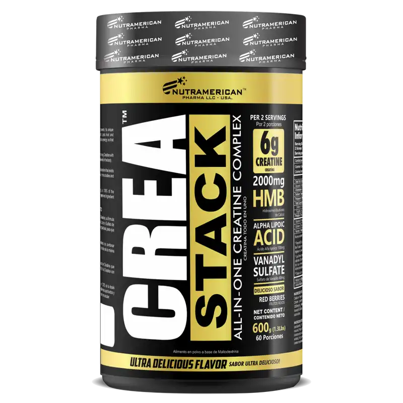 Crea Stack Nutramerican creatina monohidrato para fuerza Colombia