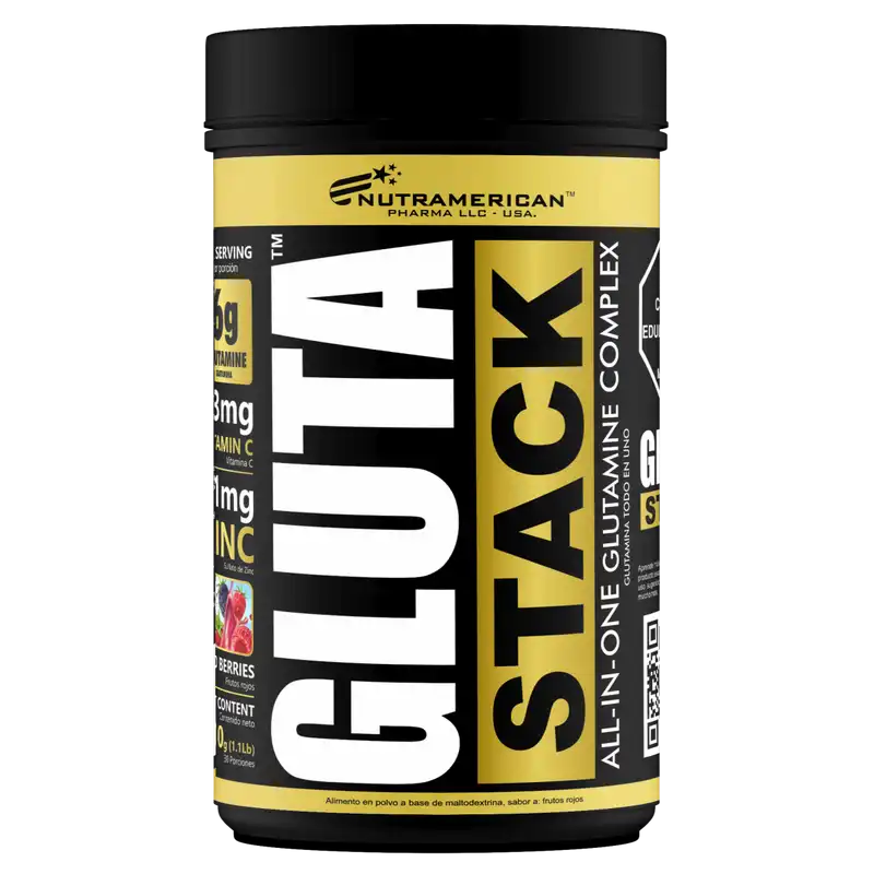 Gluta Stack Nutramerican glutamina para recuperación muscular Colombia